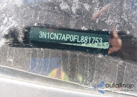 2015 Nissan Versa 1.6 S+ z USA, uszkodzony, nr VIN 3N1CN7AP0FL881753